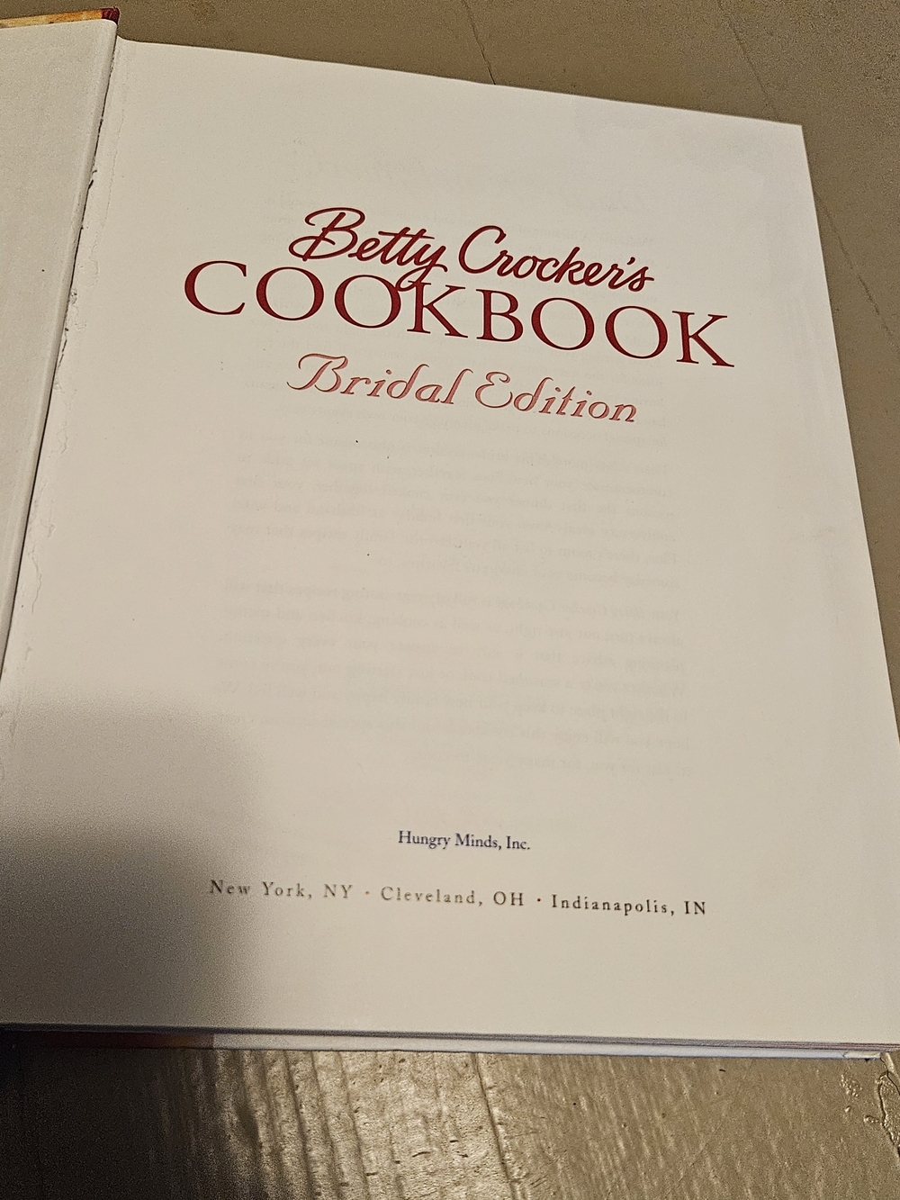 Betty Crocker Bridal Edition Cookbook